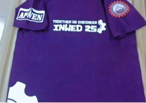 Custom event T-shirt with multiple printed design areas