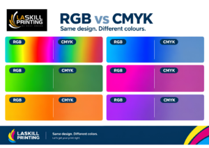 RGB vs CMYK color difference comparison by LAskill Printing